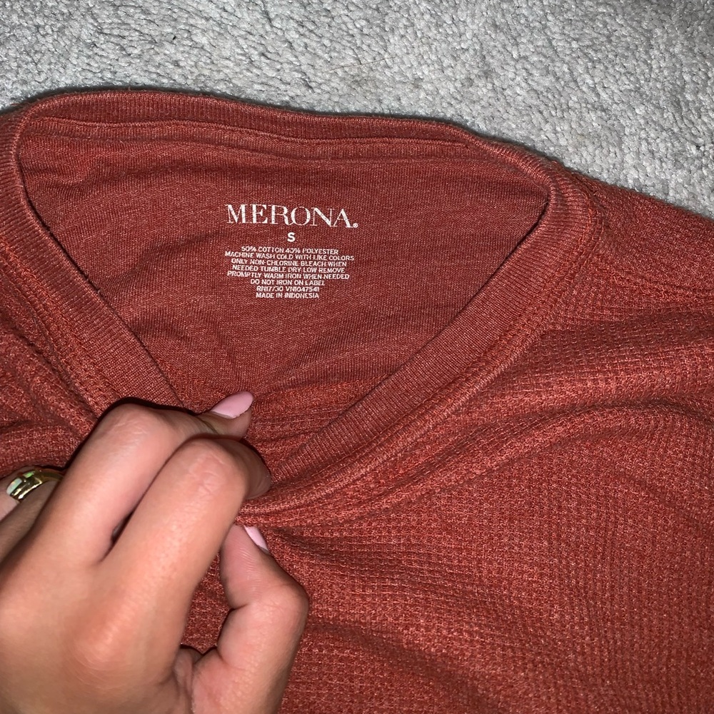 Long sleeve waffle shirt